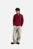 Prominent Cable Knit Quarter-Zip Pullover Sweater