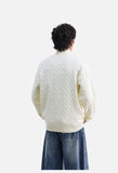 Prominent Cable Knit Quarter-Zip Pullover Sweater
