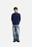 Prominent Cable Knit Quarter-Zip Pullover Sweater
