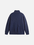 Prominent Cable Knit Quarter-Zip Pullover Sweater