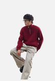 Prominent Cable Knit Quarter-Zip Pullover Sweater