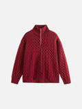 Prominent Cable Knit Quarter-Zip Pullover Sweater