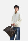 Prominent Cable Knit Quarter-Zip Pullover Sweater