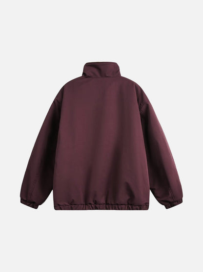 Burgundy Reversible Camouflage Fleece Jacket
