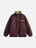 Burgundy Reversible Camouflage Fleece Jacket