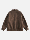 Plaid-Collared Bomber Jacket