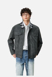 Plaid-Collared Bomber Jacket
