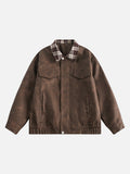 Plaid-Collared Bomber Jacket