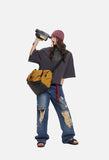 Digital Clock Graphic Oversized T-Shirt