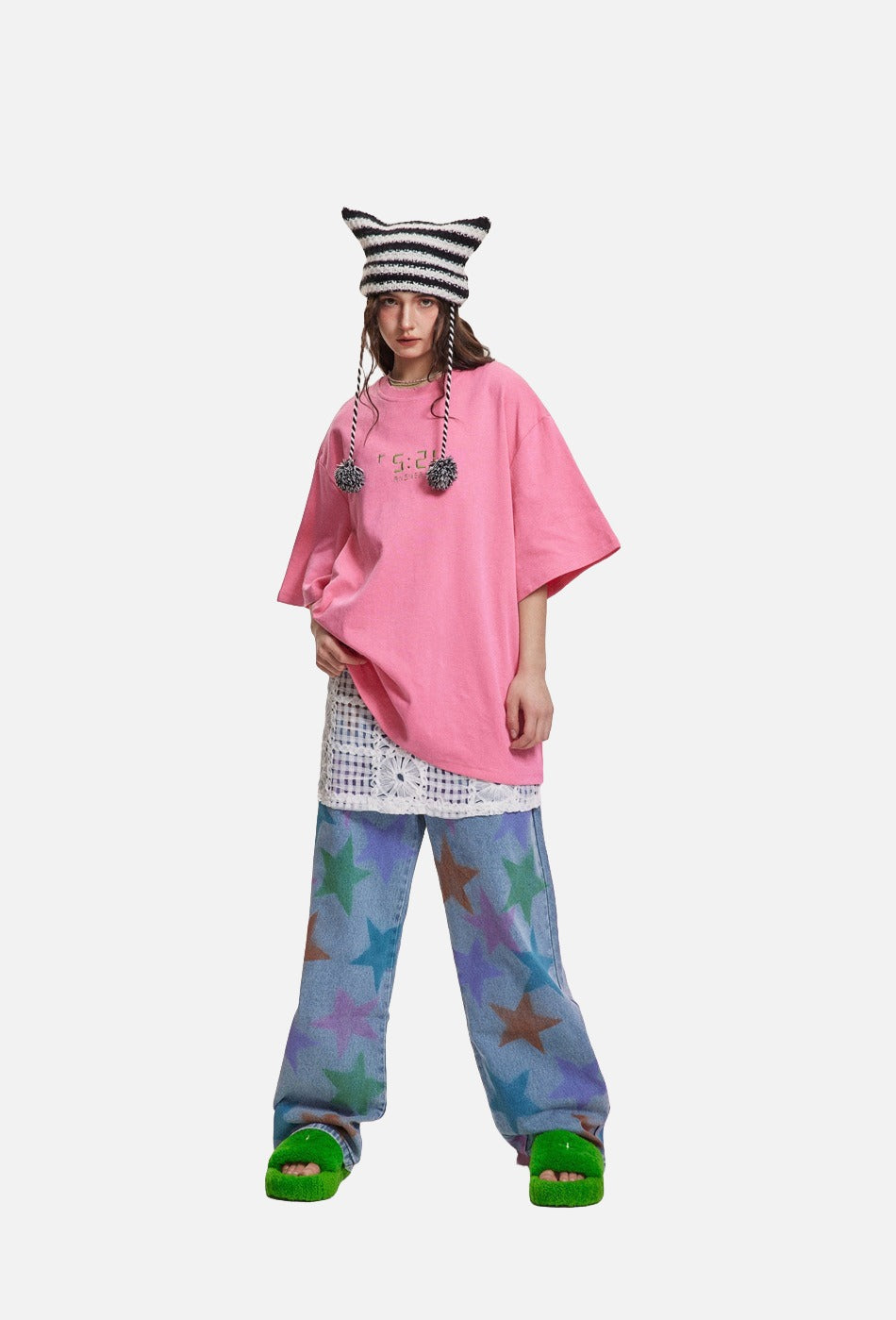 Digital Clock Graphic Oversized T-Shirt