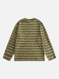Textured Horizontal Stripes Long-Sleeve Top