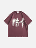 Blurred Abstract Figures Graphic T-Shirt