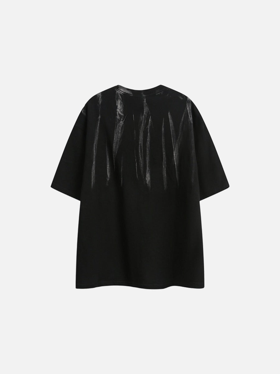 Brushstroke Print Oversized T-Shirt