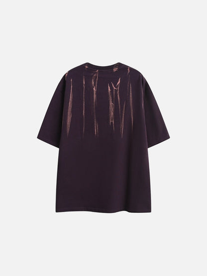 Brushstroke Print Oversized T-Shirt