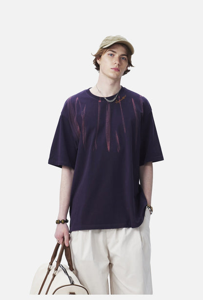 Brushstroke Print Oversized T-Shirt