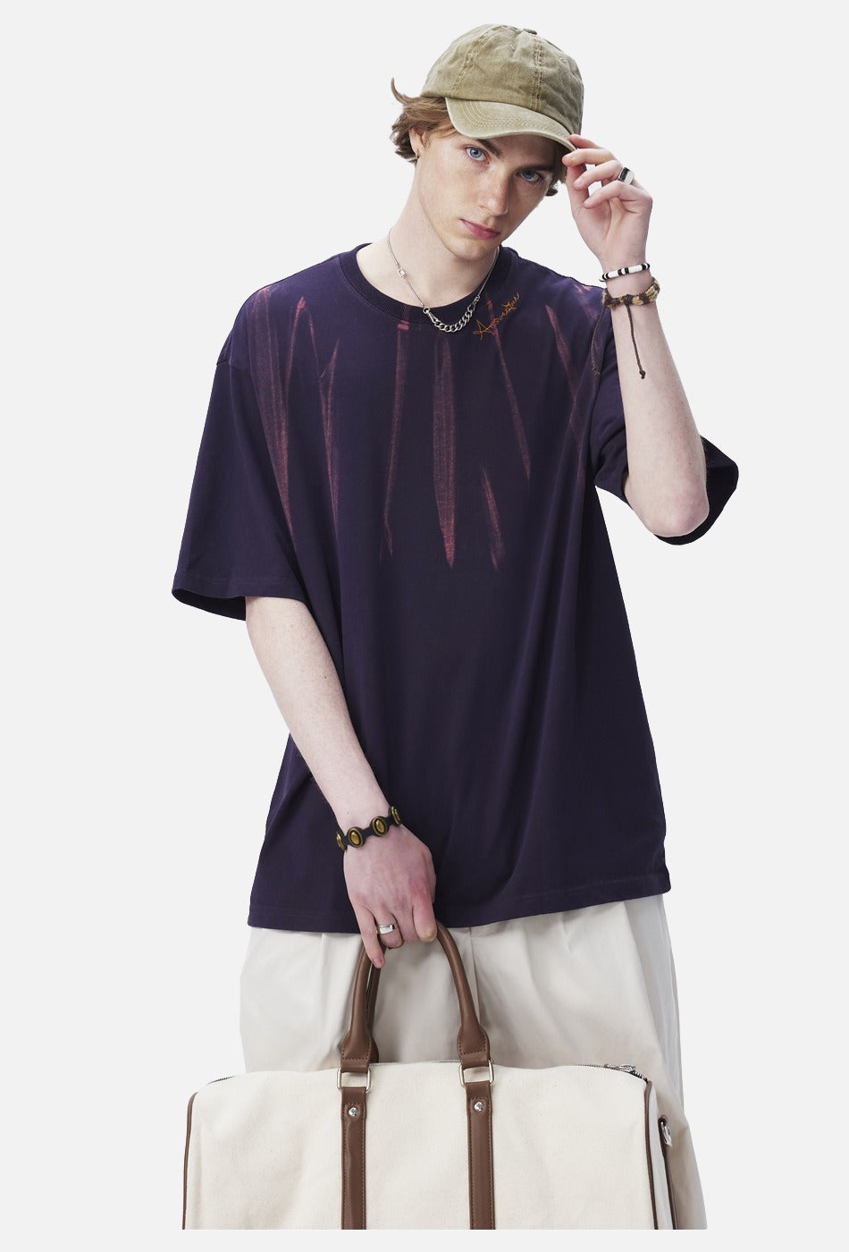 Brushstroke Print Oversized T-Shirt