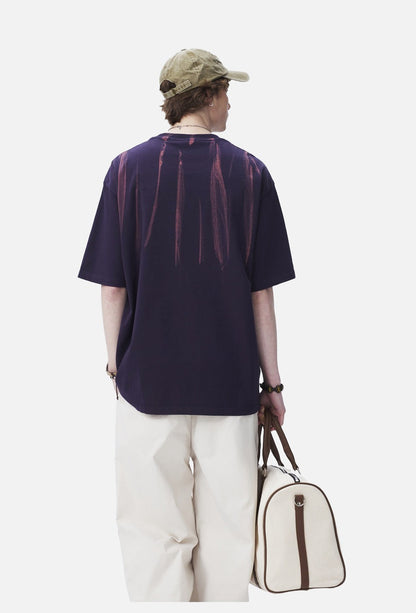 Brushstroke Print Oversized T-Shirt