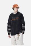 Distressed 'ANM' Graphic Oversized T-Shirt