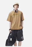 Distressed 'ANM' Graphic Oversized T-Shirt