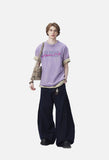 Distressed 'ANM' Graphic Oversized T-Shirt