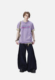 Distressed 'ANM' Graphic Oversized T-Shirt