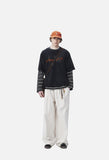 Distressed 'ANM' Graphic Oversized T-Shirt