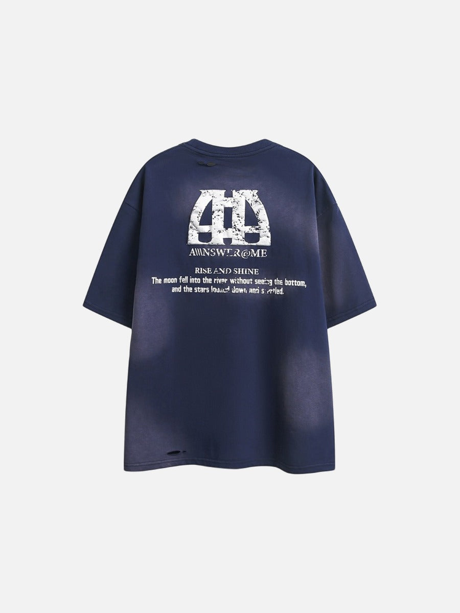 Distressed Cloud Graphic Oversized Tee