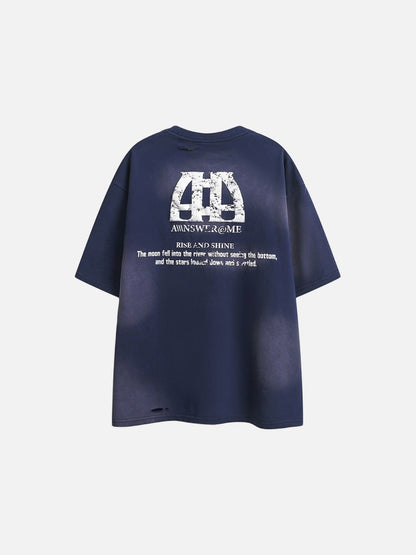 Distressed Cloud Graphic Oversized Tee