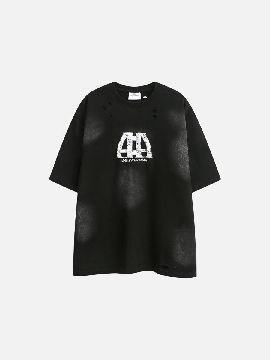 Distressed Cloud Graphic Oversized Tee