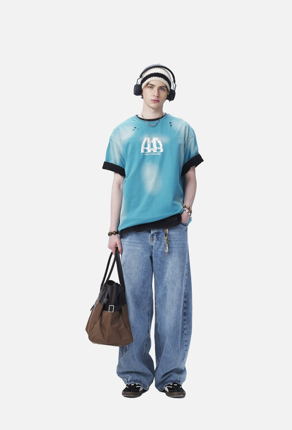 Distressed Cloud Graphic Oversized Tee