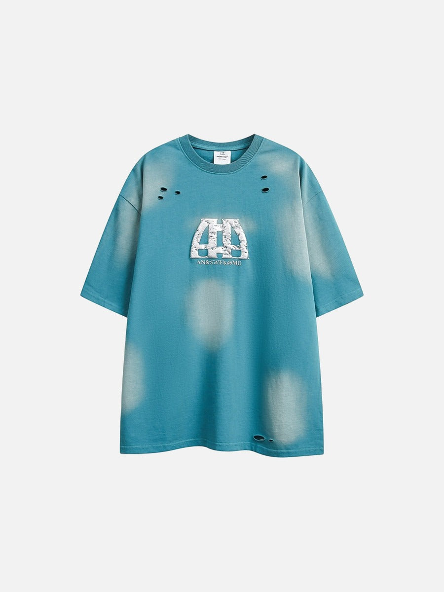 Distressed Cloud Graphic Oversized Tee