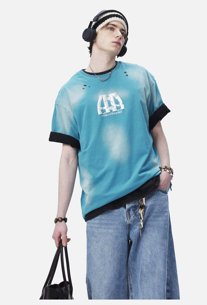 Distressed Cloud Graphic Oversized Tee