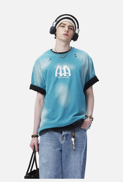 Distressed Cloud Graphic Oversized Tee
