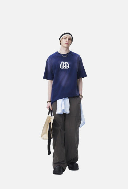 Distressed Cloud Graphic Oversized Tee