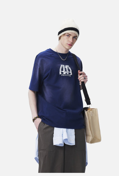 Distressed Cloud Graphic Oversized Tee