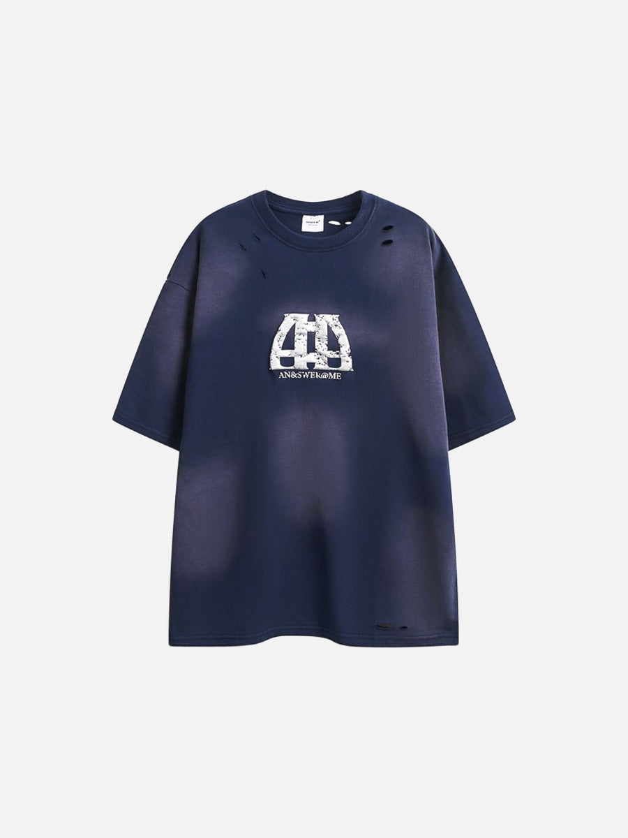 Distressed Cloud Graphic Oversized Tee