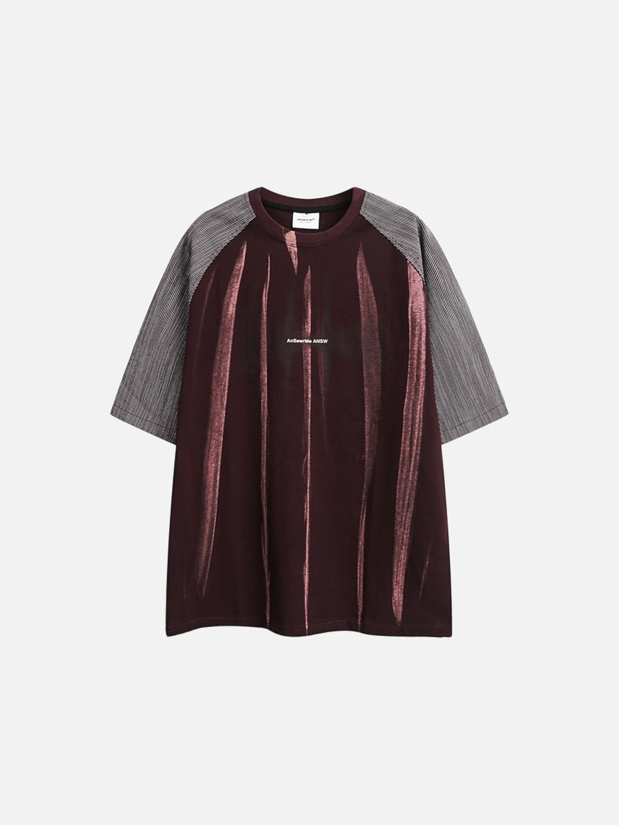 Textured Vertical Stripe Raglan T-Shirt