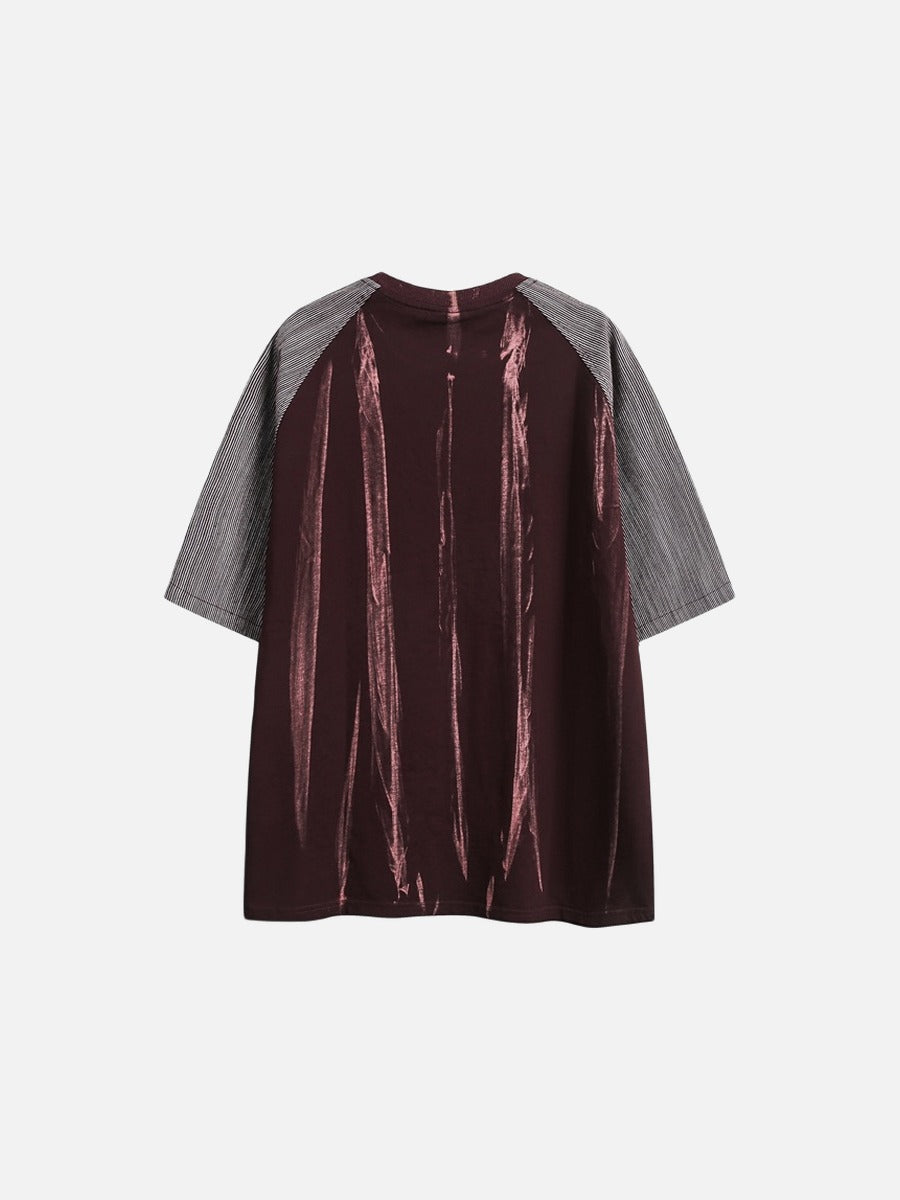 Textured Vertical Stripe Raglan T-Shirt