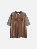 Textured Vertical Stripe Raglan T-Shirt