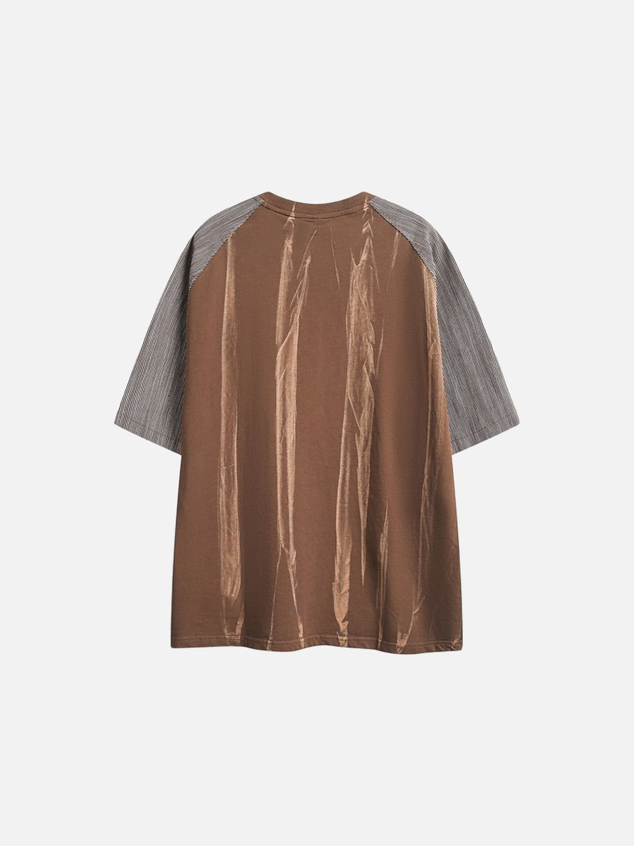Textured Vertical Stripe Raglan T-Shirt