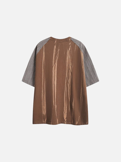Textured Vertical Stripe Raglan T-Shirt