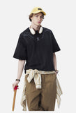 Vertical Ribbed Abstract Graphic T-Shirt
