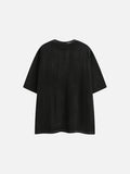 Vertical Ribbed Abstract Graphic T-Shirt