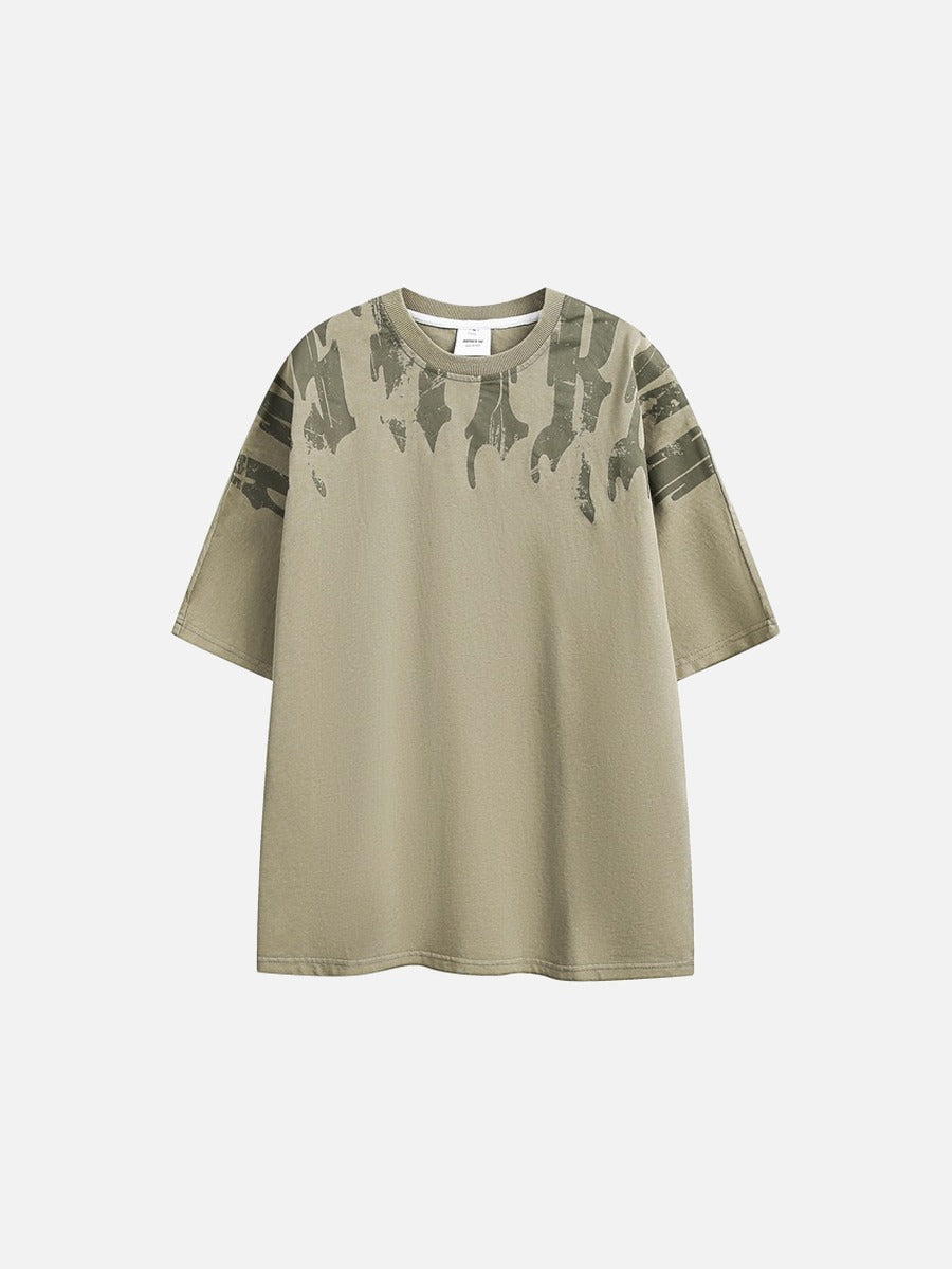 Abstract Drip Print Oversized T-Shirt