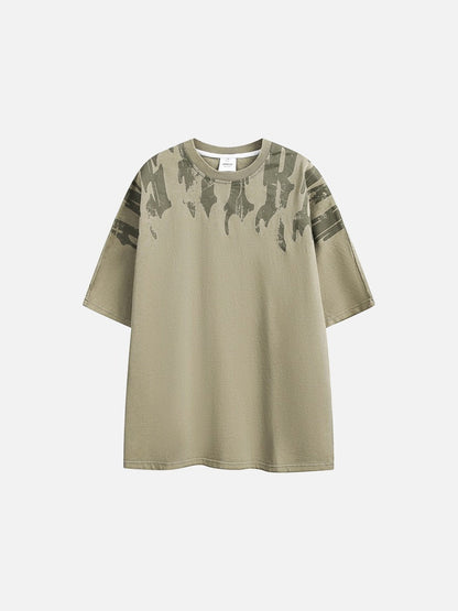 Abstract Drip Print Oversized T-Shirt