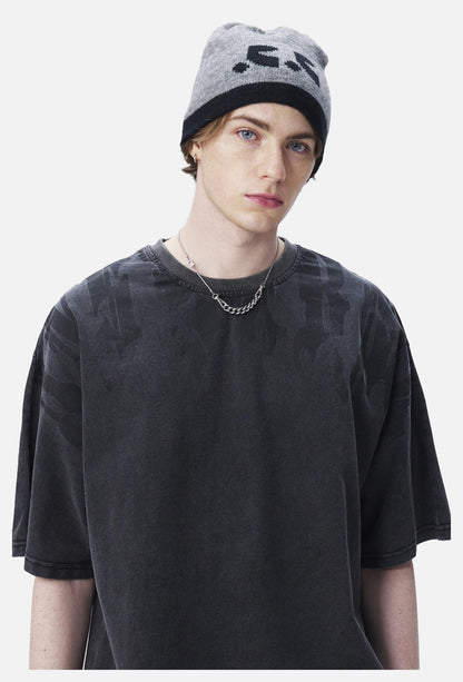 Abstract Drip Print Oversized T-Shirt