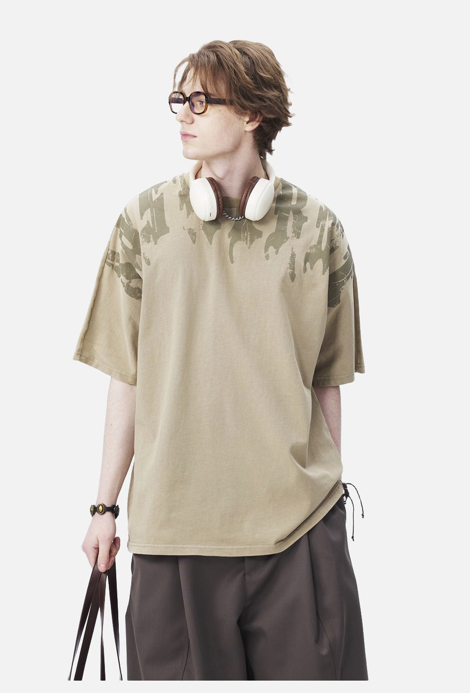 Abstract Drip Print Oversized T-Shirt