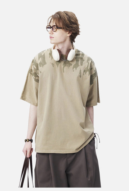Abstract Drip Print Oversized T-Shirt