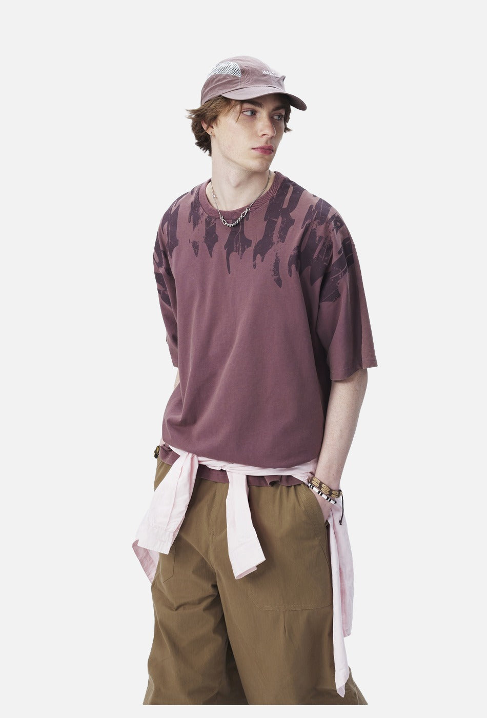 Abstract Drip Print Oversized T-Shirt