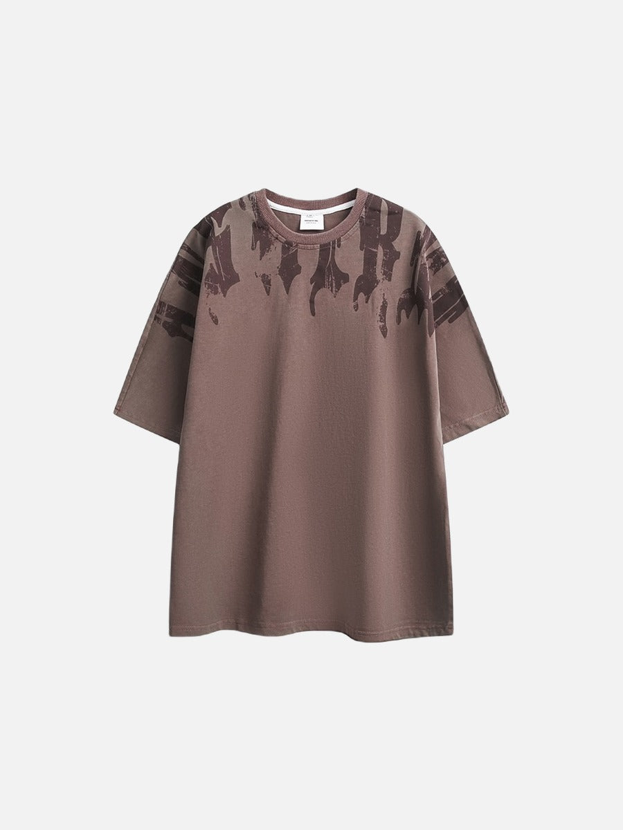 Abstract Drip Print Oversized T-Shirt
